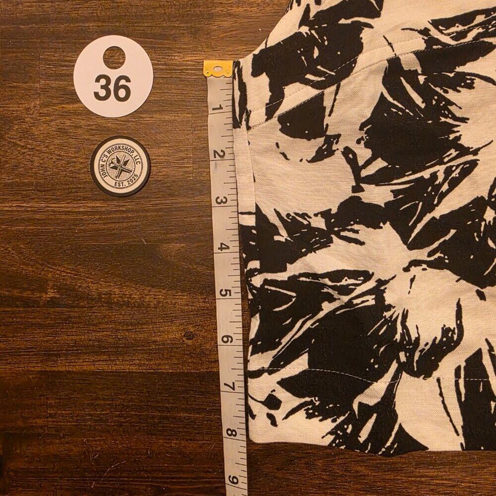 Club Monaco Top Womens XS Black White Floral Linen Blend Shell Blouse NWT - Picture 6 of 11